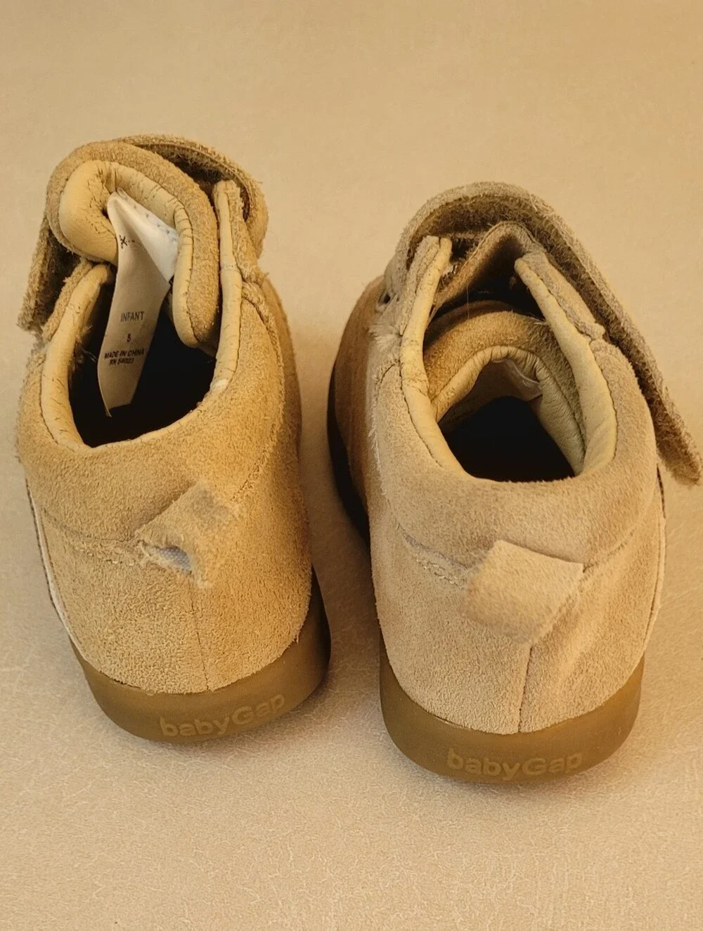Baby GAP Tan Suede Hook-and-Loop Baby Walkers